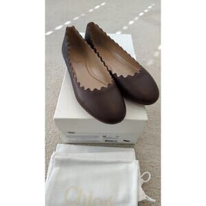 Authentic Chloe Ballerinas in Brunet Brown